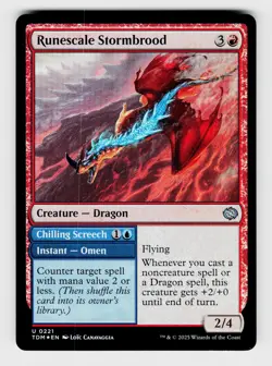 Magic the Gathering | MTG, Foil, Runescale Stormbrood, No.221, U - Image 1