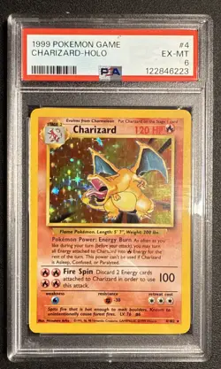 1999 Pokemon Charizard Base Set Holo 004/102 1999 PSA 6 EX-MT - Image 1