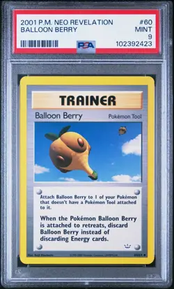 PSA 9 BALLOON BERRY 60 NEO REVELATION TRAINER POKEMON - Image 1