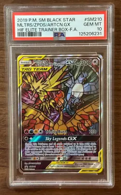 2019 Pokemon Moltres & Zapdos & Articuno GX Holo Black Star Promo SM210 PSA 10 - Image 1