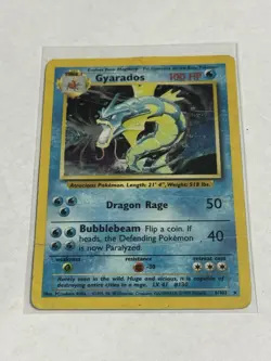 Pokemon Gyarados 6/102 Base Set Holo Rare Stage 1 100 HP English 1999 Arita - Image 1
