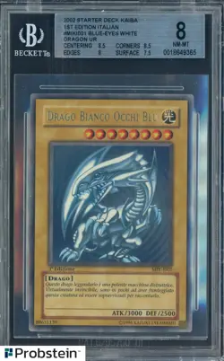 2002 Yu-Gi-Oh! MIK 1st Edition Italian #I001 Blue-Eyes White Dragon BGS 8 NM-MT - Image 1