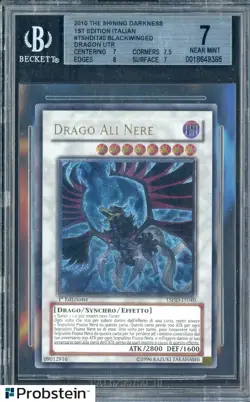 2010 Yu-Gi-Oh! TSHD 1st Edition Italian #Blackwinged Dragon Ultimate Rare BGS 7 - Image 1