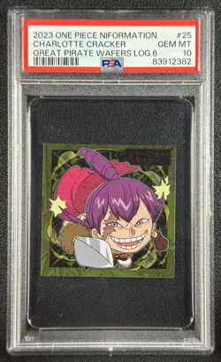 CHARLOTTE CRACKER PSA 10 2023 ONE PIECE NIFORMATION 25 GREAT PIRATE WAFERS LOG 6 - Image 1