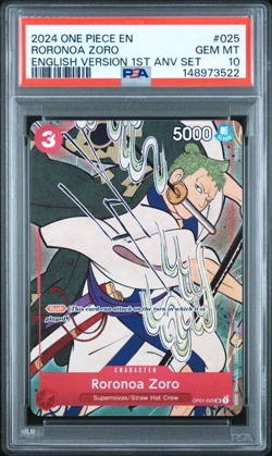 ONE PIECE RORONOA ZORO 2024 1ST ANNIVERSARY SET #025 PSA 10 - Image 1