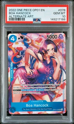 2022 ONE PIECE BOA HANCOCK ALTERNATE ART OP01-ROMANCE DAWN #078 PSA 10 - Image 1