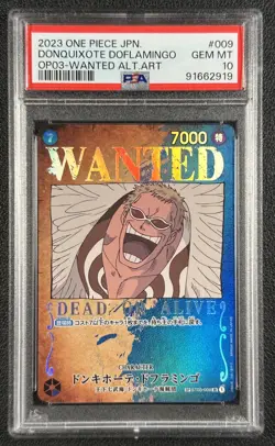 DONQUIXOTE DOFLAMINGO PSA 10 2023 ONE PIECE JAPANESE #ST03-009 WANTED ALT ART 19 - Image 1