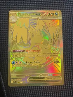 Pokemon Mega Dragonite EX Gold Full Art Rare Card 295/217 370HP 330 Attack - Image 1