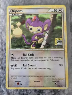 2010 SDCC POKEMON AIPOM HEARTGOLD SOULSILVER UNLEASHED STAMPED 43/95 PROMO CARD - Image 1