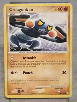 Croagunk 61/99 2009 Arceus Set Pokemon Card TCG Nintendo Non-Holo Common - Image 1