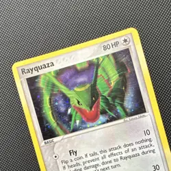 Pokemon Rayquaza 3/17 2006 80 HP Holo Dragon Claw Fly Basic English Card - Image 2