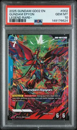 2025 Gundam Epyon LR+ Gundam Card Game Dual Impact GD02-002 English PSA 10 - Image 1