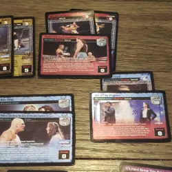 WWE Raw Deal CCG Mixed Card Lot 18 foils plus 65 rates all unique. - Image 2