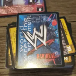 WWE Raw Deal CCG Mixed Card Lot 18 foils plus 65 rates all unique. - Image 5