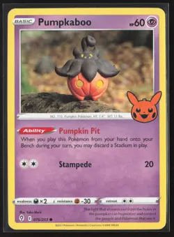 Pumpkaboo Promo Trick or Trade 076/203 NM Pokemon Card Yuka Morii - Image 1
