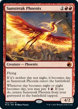 Sunstreak Phoenix FOIL Innistrad: Midnight Hunt HEAVILY PLD CARD ABUGames - Image 1