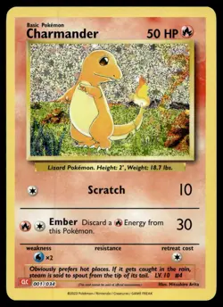 EX-NM Trading Card Game Classic Charmander 001/034 2023 Pokemon TCG - Image 1