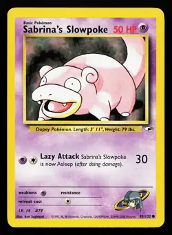 Sabrina's Slowpoke 95/132 Common Gym Heroes Pokemon Card - Image 1