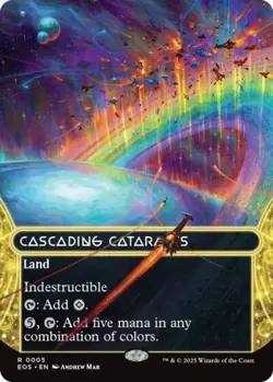 ~ Cascading Cataracts (0005) (Borderless) ~ NM ~ Stellar Sights ~ MTG ~ - Image 1