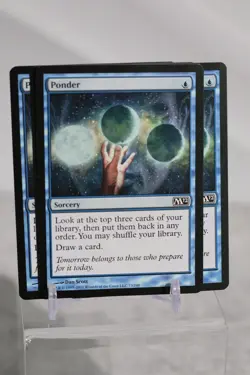 4x Ponder 73 Common Magic 2012 (M12) Magic: The Gathering Lightly Played playset - Image 1