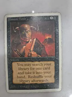 Magic: The Gathering Demonic Tutor Uncommon Heavily Played - Image 1
