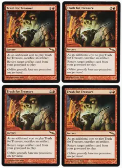 Trash for Treasure x4 4x 2003 Mirrodin PLAYSET Red Rare Sorcery MTG SP - NM AZ3 - Image 1