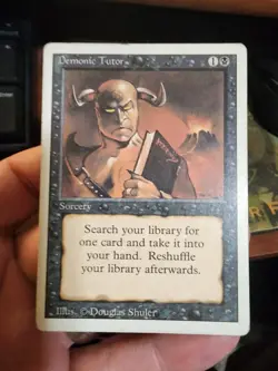 Revised 3rd Edition MTG 1 Demonic Tutor Magic - Image 1