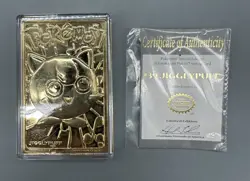 23K Gold Plated JIGGLYPUFF Trading Card 1999-RED BOX Burger King - No Stand - Image 3