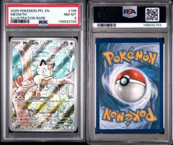 2025 POKEMON PFL EN-PHANTASMAL FLAMES ILLUSTRATION RARE #106 MEOWTH PSA 8 - Image 3