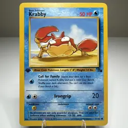 Krabby 51/62 1st Edition Fossil Set Pokemon MP - Image 1