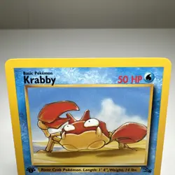 Krabby 51/62 1st Edition Fossil Set Pokemon MP - Image 2