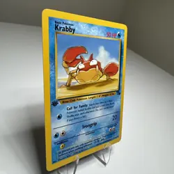 Krabby 51/62 1st Edition Fossil Set Pokemon MP - Image 4