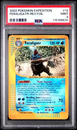 2002 POKEMON EXPEDITION #12 FERALIGATR-REVERSE FOIL PSA 9 - Image 1