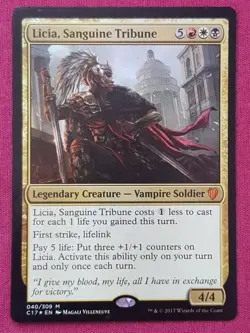 Magic The Gathering COMMANDER 2017 C17 FOIL LICIA SANGUINE TRIBUNE card MTG - Image 1