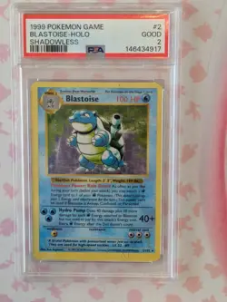 Blastoise #2/102 Holo PSA 2 - 1999 Pokemon Base Set Shadowless - Image 1