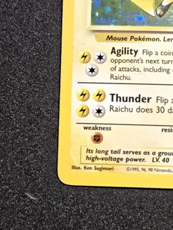 Pokemon Base Set Unlimited Raichu 14/102 Holo Rare MP - Image 5