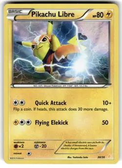 Pikachu Libre 30/30 HOLO XY Trainer Kit: Pikachu Libre & Suicune Pokemon NM - Image 1