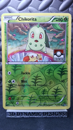 | Pokemon Chikorita - 1/122 Pokemon League Promo Reverse Holo LP 🔥 | - Image 1