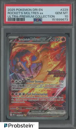2025 Pokemon Dri En Ultra-Premium Collection #229 Rocket's Moltres ex PSA 10 - Image 1