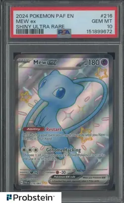 2024 Pokemon PAF En Shiny Ultra Rare #216 Mew Ex PSA 10 GEM MINT - Image 1