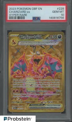 2023 Pokemon OBF En Hyper Rare #228 Charizard ex PSA 10 GEM MINT - Image 1