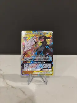 Pokemon Reshiram & Zekrom GX 157/236 Cosmic Eclipse Tag Team Holo LP - Image 1