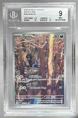 7639 Deino 2025 Pokemon White Flare #146 Illustration Rare BGS 9 - Image 1