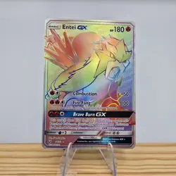 Entei GX (Secret Rare) 74/73 Pokemon Shining Legends English Rainbow NM - Image 1