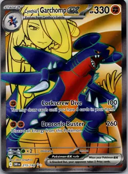 CYNTHIA'S GARCHOMP EX 215/182 ULTRA RARE DESTINED RIVALS POKEMON NEAR MINT - Image 1