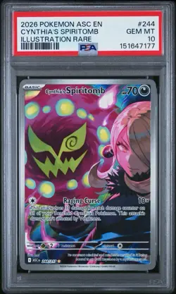 2026 POKEMON ASCENDED HEROES ILLUSTRATION RARE #244 CYNTHIA'S SPIRITOMB PSA 10 - Image 2