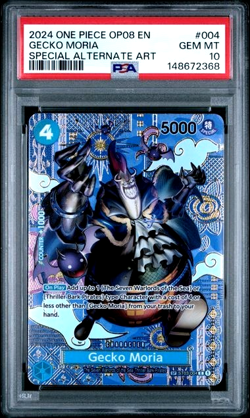 ONE PIECE GECKO MORIA 2024 OP08-TWO LEGENDS #004 SPECIAL ALT ART PSA 10 - Image 1