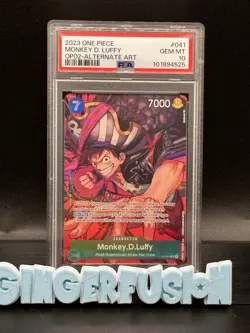 One Piece 2023 Paramount War OP02-041 Monkey.D.Luffy ENG Alt Art Foil PSA 10 - Image 1