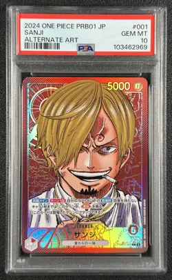 SANJI PSA 10 2024 ONE PIECE THE BEST JAPANESE #PRB01-001 ALTERNATE ART 2969 - Image 1