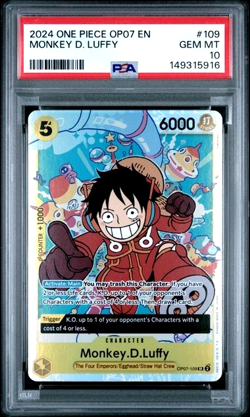 ONE PIECE MONKEY D. LUFFY 2024 OP07-500 YEARS IN THE FUTURE #109 PSA 10 - Image 1